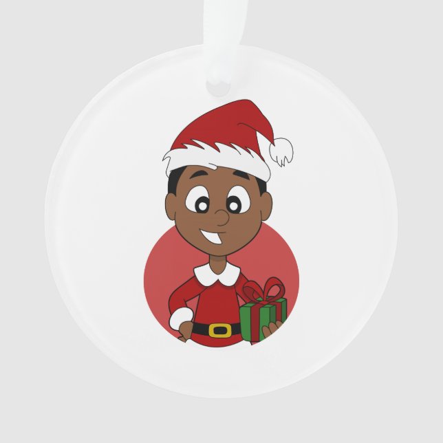 Christmas boy cartoon ornament (Front)