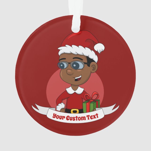 Christmas boy cartoon ornament (Back)