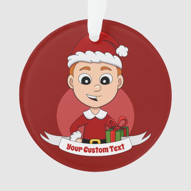 Christmas boy cartoon ornament (Front)
