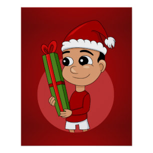 Christmas boy cartoon poster