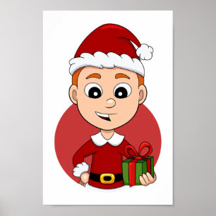 Christmas boy cartoon poster