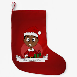 Christmas boy cartoon small christmas stocking
