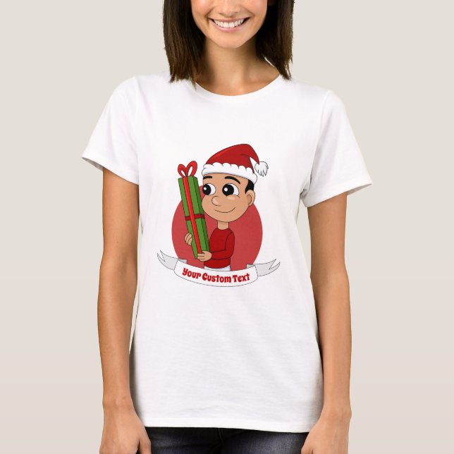 Christmas boy cartoon T-Shirt (Front)