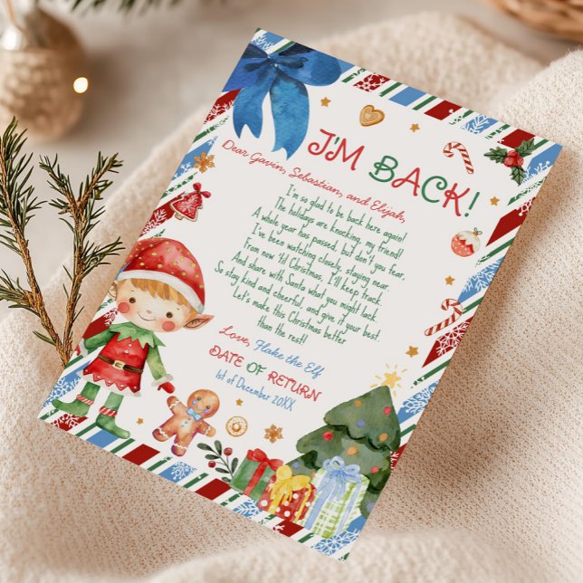 Christmas Boy Letter from Elf Letter Card (Christmas Ginger Hair Fair Boy Letter from Elf Letter Card )
