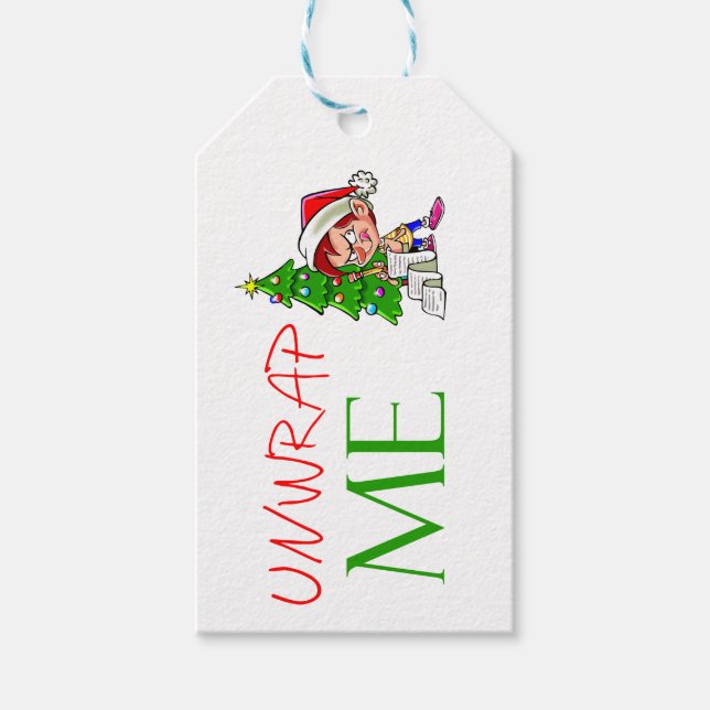 Christmas Boy Unwrap Me Gift Tag (Front)
