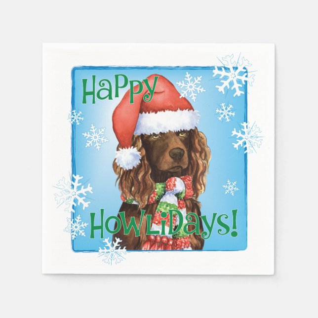 Christmas Boykin Spaniel Napkin (Front)