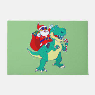 Christmas Boys Dinosaur Santa T Rex Xmas Dino Love Doormat