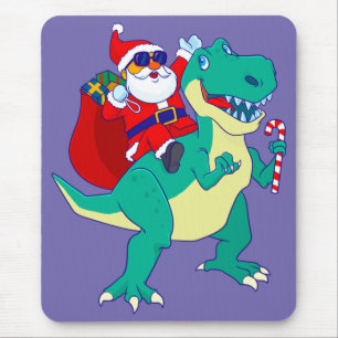 Christmas Boys Dinosaur Santa T Rex Xmas Dino Love Mouse Mat