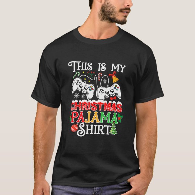 Christmas Boys Men Video Gamer This Is My Christma T-Shirt (Front)