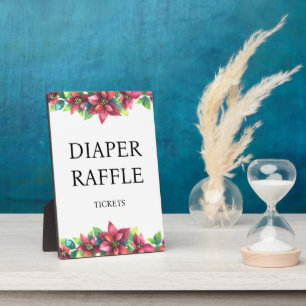 Christmas Branch Diaper Raffle Baby Shower  Plaque