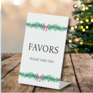 Christmas Branch Favors Baby Shower  Pedestal Sign