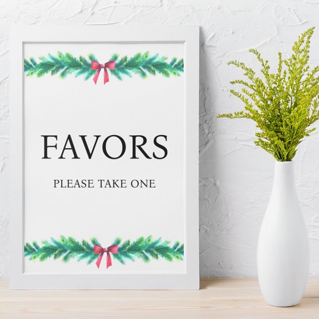 Christmas Branch Favours Baby Shower  Poster (favors baby shower sign)