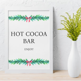 Christmas Branch Hot Cocoa Baby Shower Poster