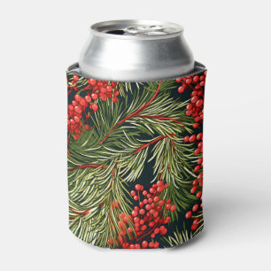 Christmas Branches and Berries Can Cooler