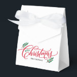 Christmas Branches Holiday Party Favour Boxes<br><div class="desc">Thank your guests with stylish,  personalised favour boxes! All text and background colours are fully editable. Click the "Personalise" button to customise further or contact us if you need help with customisation. For matching items and more stylish designs,  visit our website at www.berryberrysweet.com</div>