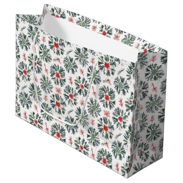 Christmas branches large gift bag (Front Angled)