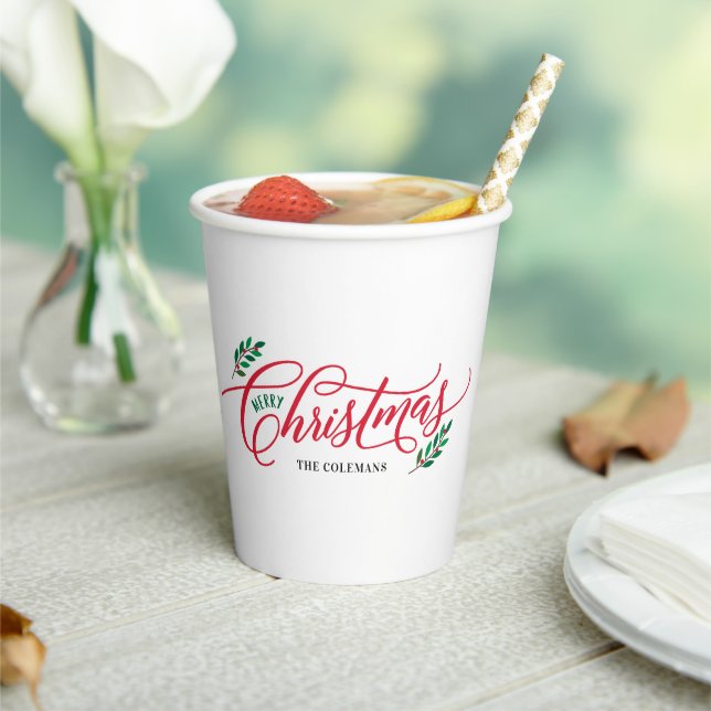 Christmas Branches Merry Christmas Party Paper Cup (Insitu)