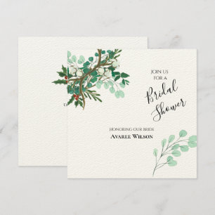 Christmas Branches Red and Green Shower Invitation