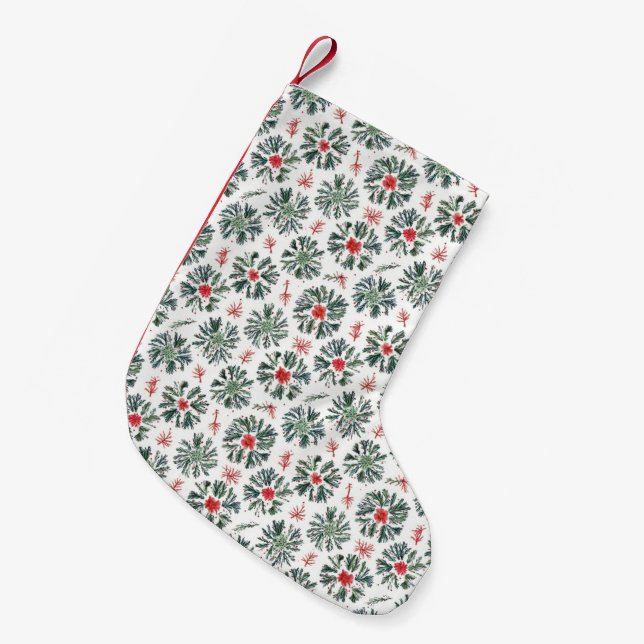 Christmas branches small christmas stocking (Front (Hanging))