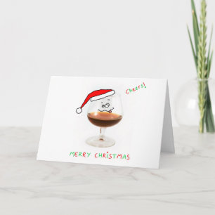 christmas brandy glass character card