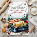 Christmas Bread and Butter Personalised Tea Towel<br><div class="desc">Add a festive touch to your kitchen this holiday season with this charming personalised kitchen towel featuring a rustic bread and herb butter design. Perfect for holiday gatherings or as a thoughtful Christmas gift, this towel brings warmth and holiday cheer to your kitchen decor. Customise it with your name to...</div>