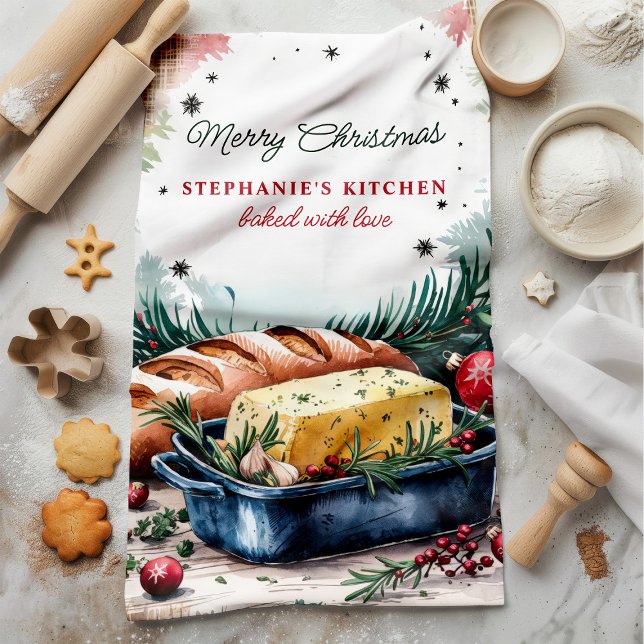 Christmas Bread and Butter Personalised Tea Towel (Creator Uploaded)