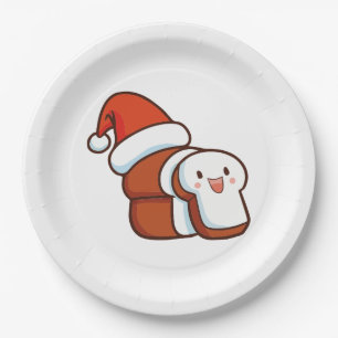 Christmas bread paper plate
