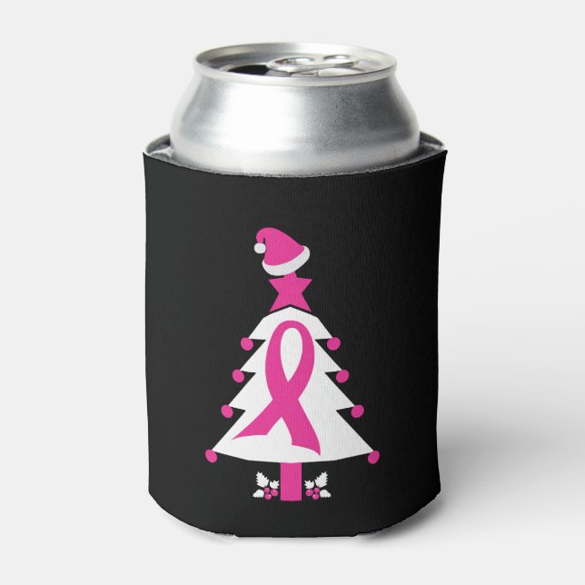 Christmas Breast Cancer Awareness Can Cooler (Can Front)