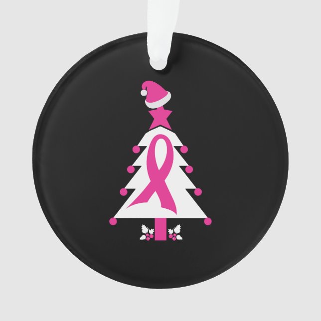 Christmas Breast Cancer Awareness Ornament (Front)