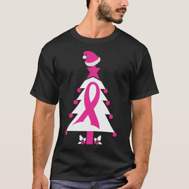 Christmas Breast Cancer Awareness T-Shirt (Front)