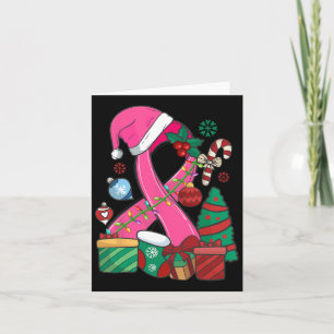 Christmas Breast Cancer Pink Ribbon Breast Cancer Card