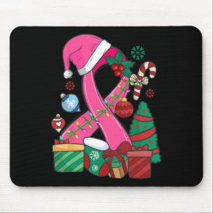 Christmas Breast Cancer Pink Ribbon Breast Cancer Mouse Mat