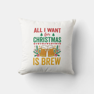 Christmas Brew Holiday Drink Design Cushion