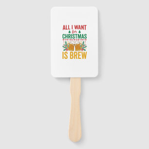 Christmas Brew Holiday Drink Design Hand Fan