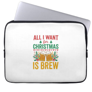 Christmas Brew Holiday Drink Design Laptop Sleeve