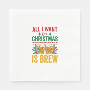 Christmas Brew Holiday Drink Design Napkin