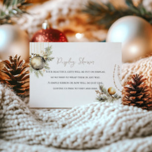 Christmas Bridal Display Card Holly & Ornaments