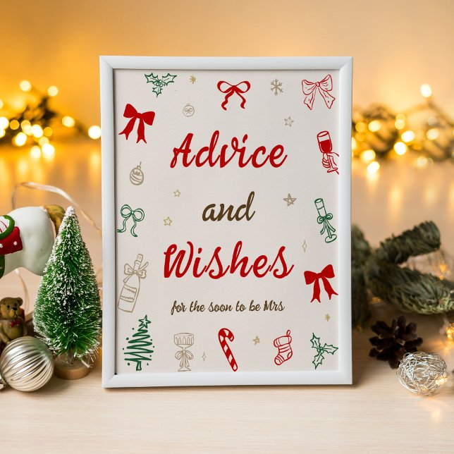 Christmas Bridal Shower Advice and Wishes Poster (Creator Uploaded)