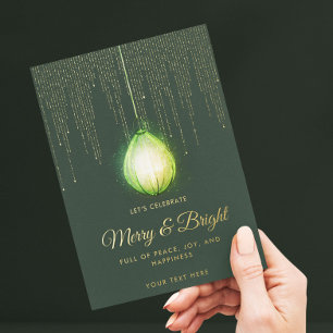 CHRISTMAS BRIDAL SHOWER COUPLE DINNER WEDDINGPARTY FOIL INVITATION POSTCARD