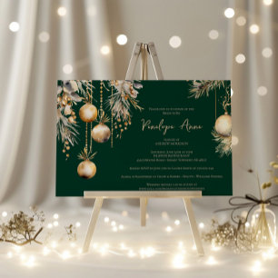 Christmas Bridal Shower – Dark Green & Elegant Invitation