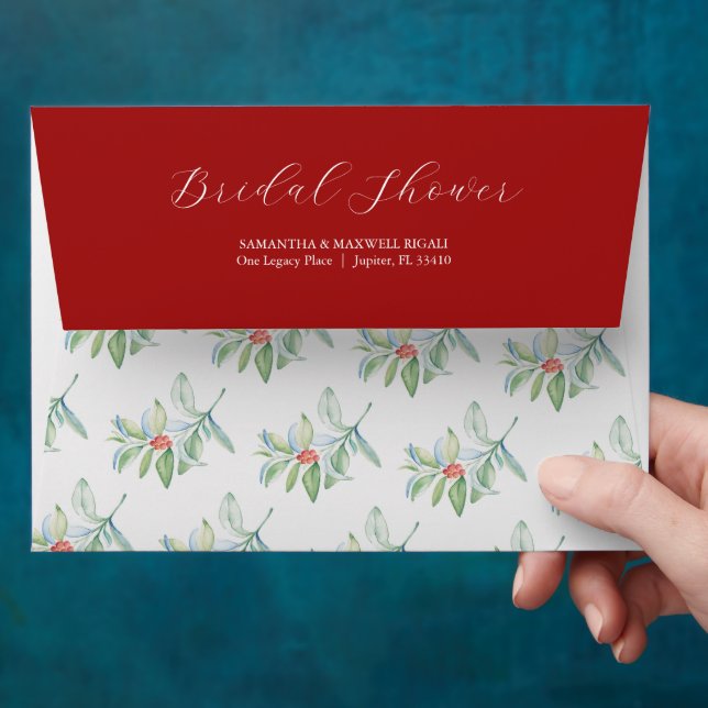 Christmas Bridal Shower Invitation Envelopes (Hand)