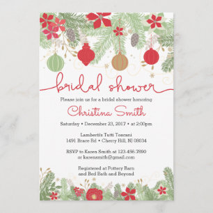 Christmas Bridal Shower Invitations