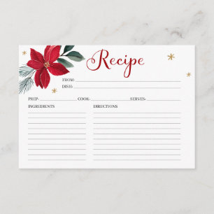 Christmas Bridal Shower Recipe Card