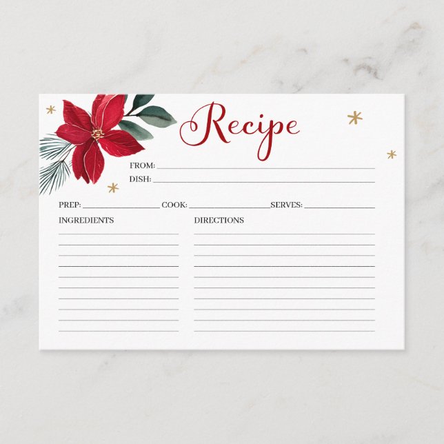 Christmas Bridal Shower Recipe Card (Front)