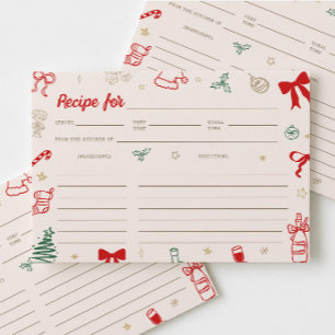 Christmas Bridal Shower Recipe Card