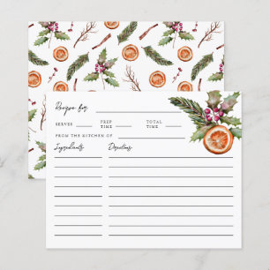 Christmas Bridal Shower Recipe Card