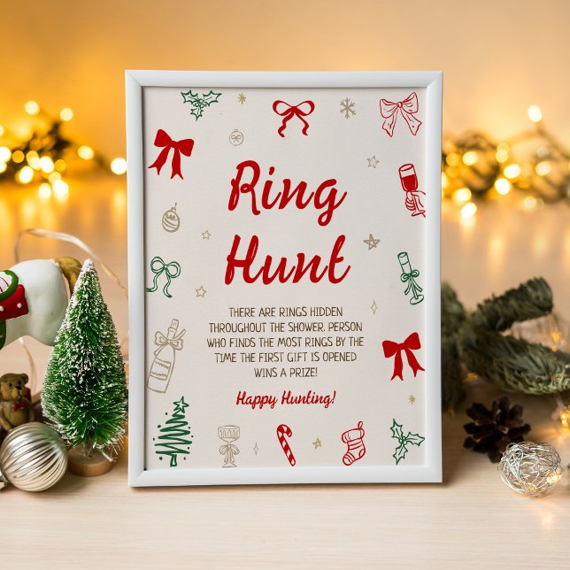 Christmas Bridal Shower Ring Hunt Game Poster (Creator Uploaded)