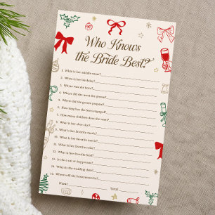 Christmas Bridal Shower Who Knows the Bride Best
