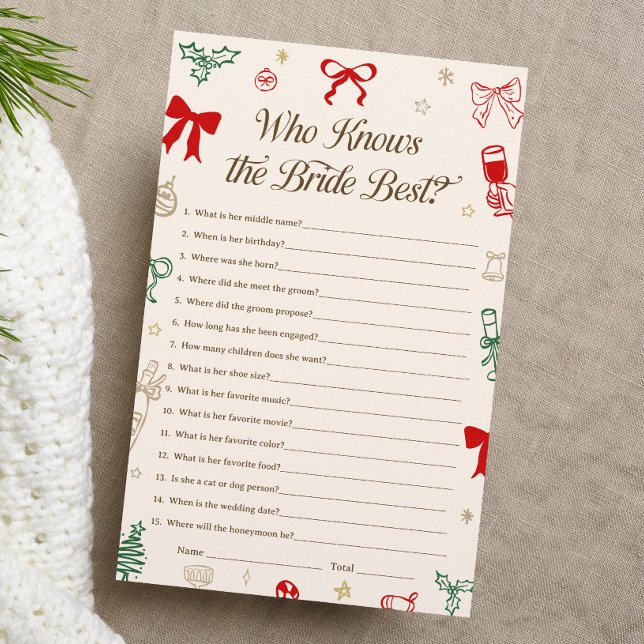 Christmas Bridal Shower Who Knows the Bride Best (Creator Uploaded)