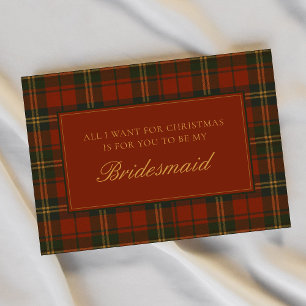 Christmas Bridesmaid Proposal Festive Holiday  Card
